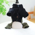 Cute Corduroy Dog Overalls with Leash Ring