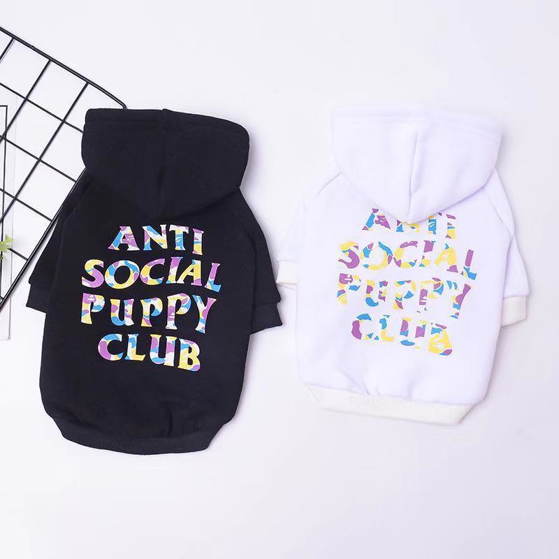 Anti Social Puppy Club Dog Hoodie Trendy Soft Plush
