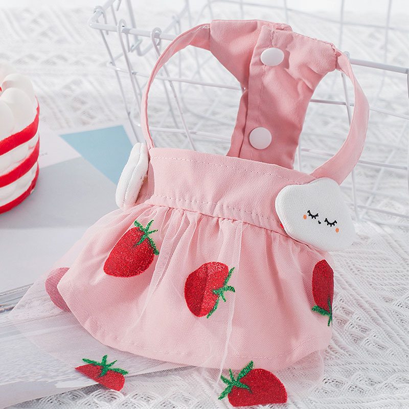 Strawberry Princess Dress For DogCat Thin Sweet