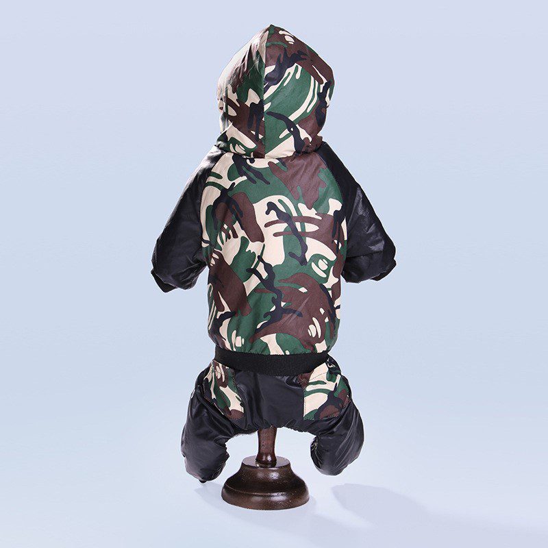 Camouflage Hooded Dog Snowsuit Waterproof Winter Coat