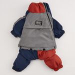 Color Block Padded Dog Jumpsuit - Warm Winter Snowsuit