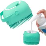 Pet Dog Shampoo Massager Brush Silicone Grooming Scrubber