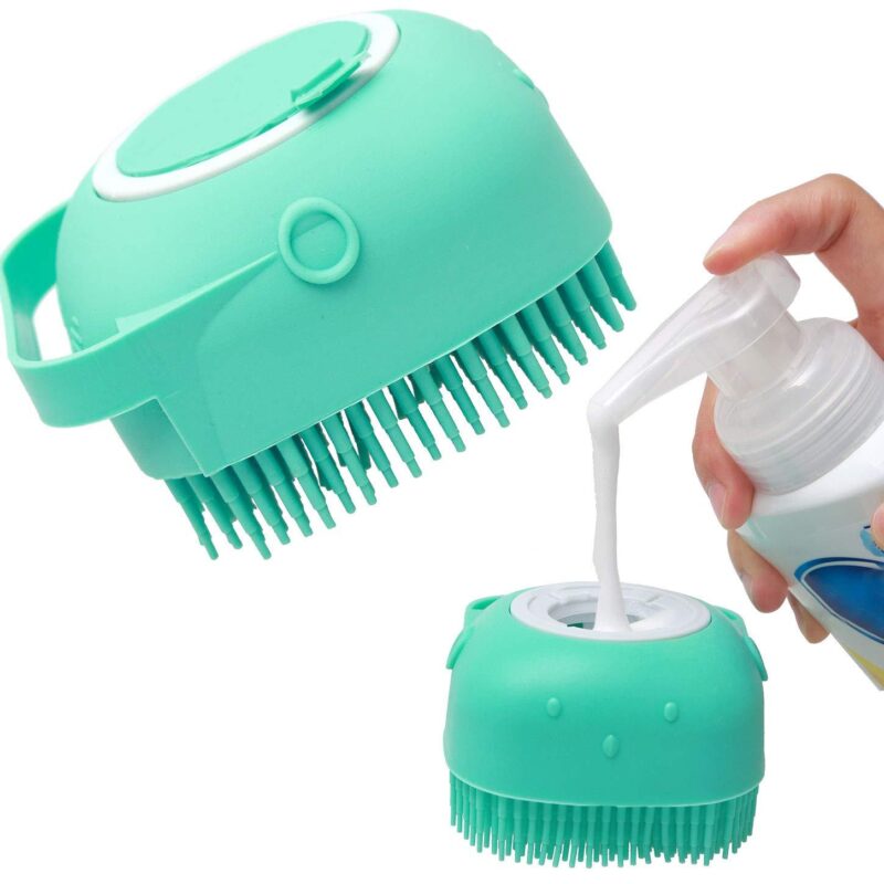 Pet Dog Shampoo Massager Brush Silicone Grooming Scrubber