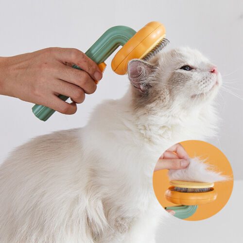 Pet Pumpkin Self-Cleaning Slicker Brush Grooming Brush