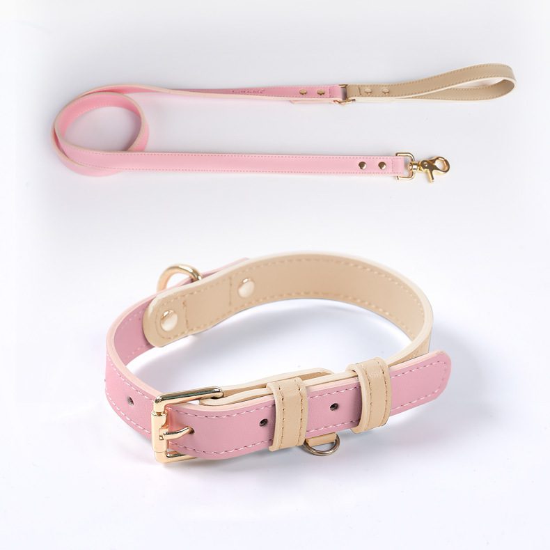 Leather Pet Dog Leash Collar Set - Premium Italian Leather
