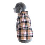 Plaid Dog Winter Coat with Leash - Warm Waterproof