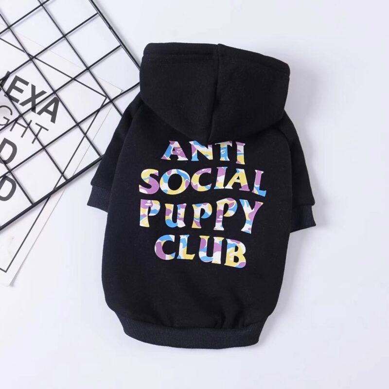 Anti Social Puppy Club Dog Hoodie - Trendy Soft Plush