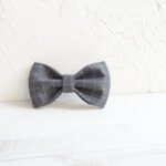 Grey Plaid Pet Bow Tie