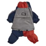 Color Block Padded Dog Jumpsuit - Warm Winter Snowsuit