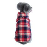 Plaid Dog Winter Coat with Leash - Warm Waterproof