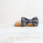 Grey Plaid Pet Bow Tie
