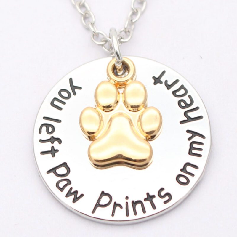 Dog Paw Print Memorial Keychain Pet Loss Gift