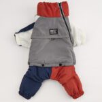 Color Block Padded Dog Jumpsuit - Warm Winter Snowsuit