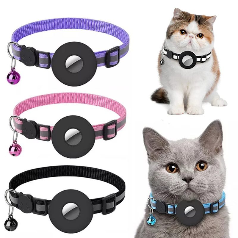 Reflective Airtag Cat Collar with Bell