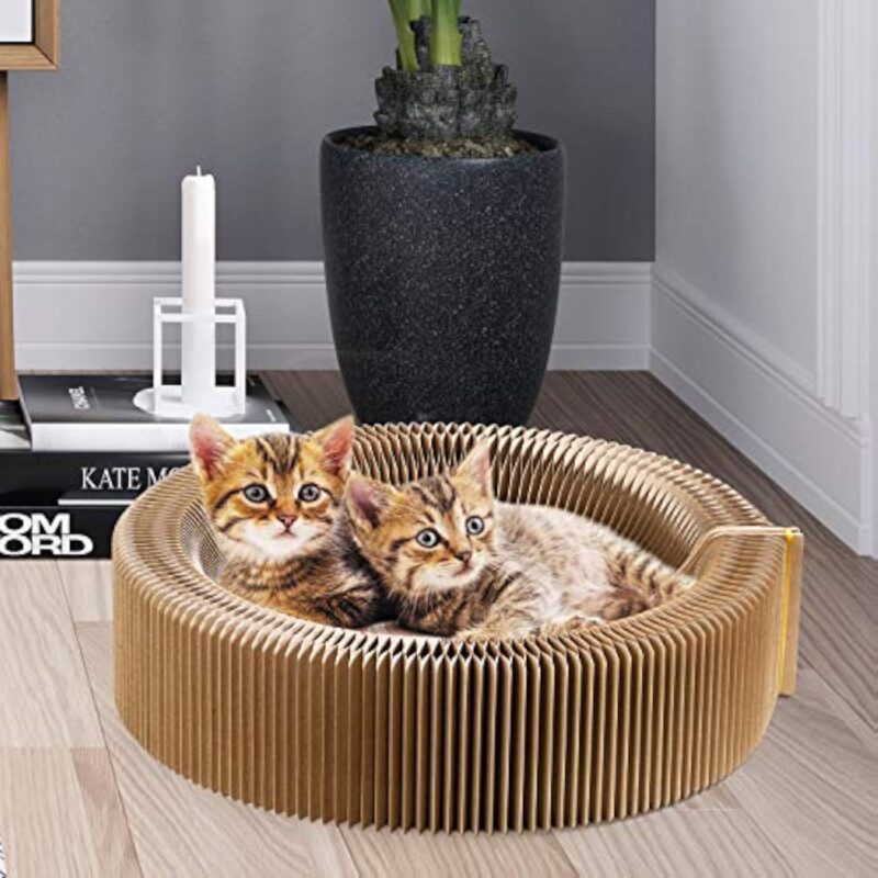Collapsible Cat Scratcher Lounge Bed Cardboard