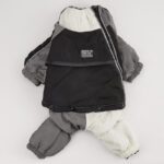 Color Block Padded Dog Jumpsuit - Warm Winter Snowsuit