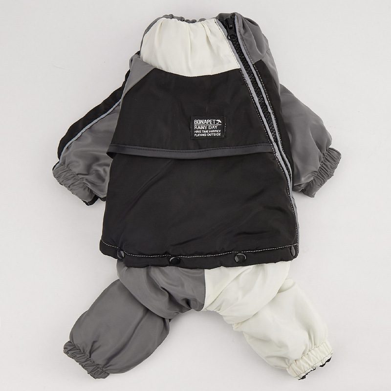Color Block Padded Dog Jumpsuit - Warm Winter Snowsuit