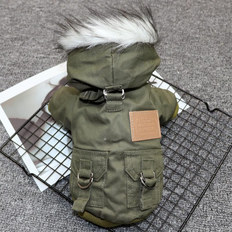 Winter Fur Hooded Dog Parka