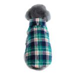 Plaid Dog Winter Coat with Leash - Warm Waterproof