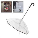 Transparent Dog Umbrella with Leash