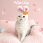 Plush Bunny Ears Pet Hat - Cute Easter Costume for Cats