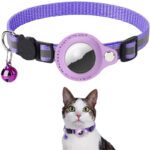 Reflective Airtag Cat Collar with Bell